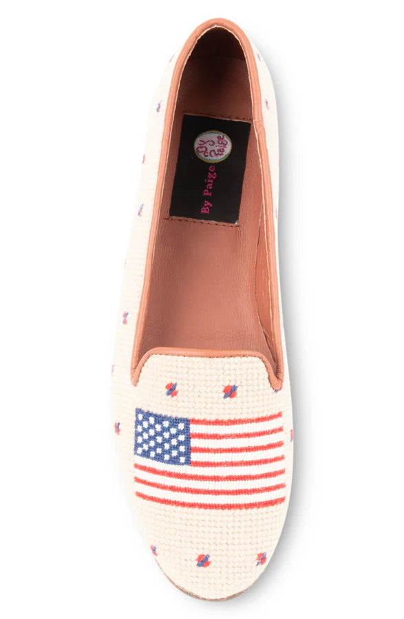BY PAIGE - NEEDLEPOINT LOAFER IN AMERICAN FLAG