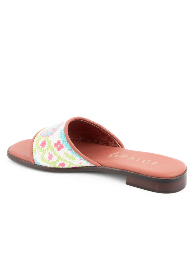 BY PAIGE - NEEDLEPOINT SANDAL IN PREPPY PAISLEY - SIZE 7
