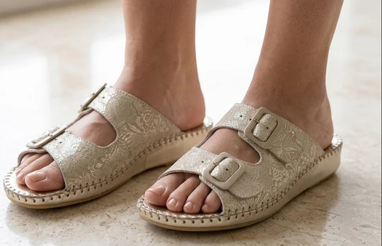 La Plume - Jen Women’s Leather Comfort Slide Sandal