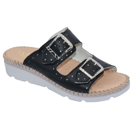 La Plume - Clara Women’s Double-Buckle Leather Sandal