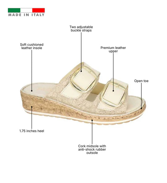 La Plume - Cove Women’s Cork Leather Sandal