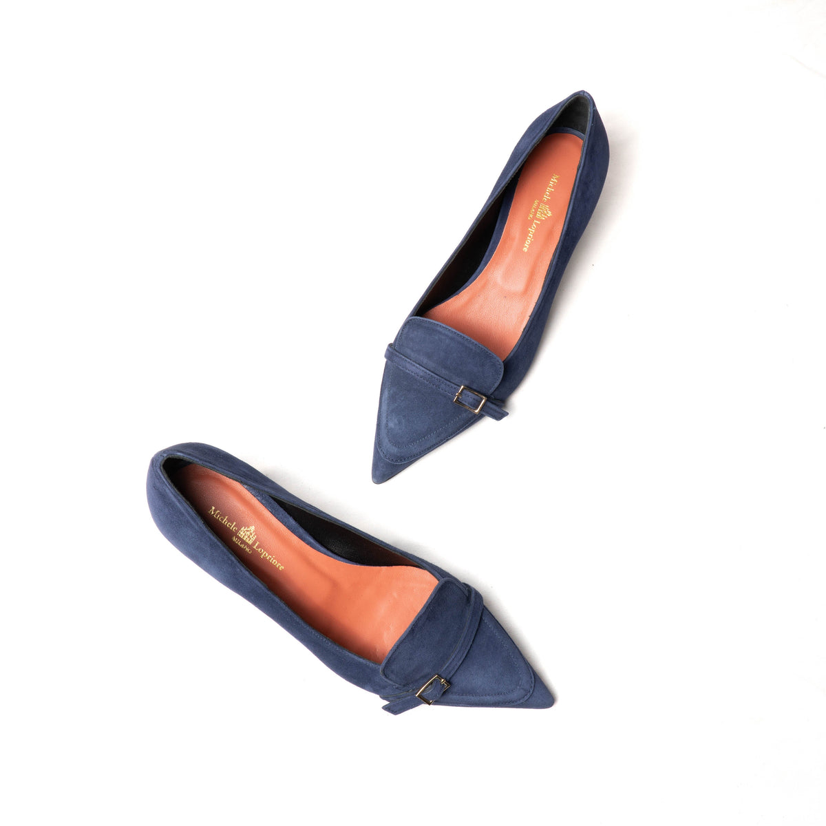 Michele Lopriore Augusta Kitten Heels Pump, Suede Blue, gallery view 4