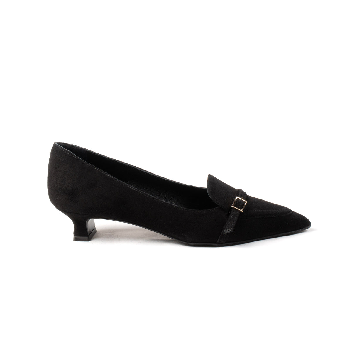 Michele Lopriore Augusta Kitten Heels Pump, Suede Black, product view
