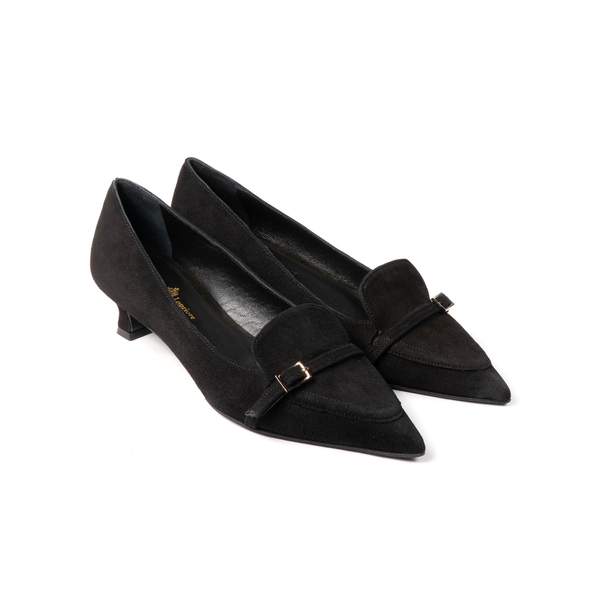 Michele Lopriore Augusta Kitten Heels Pump, Suede Black, gallery view 3