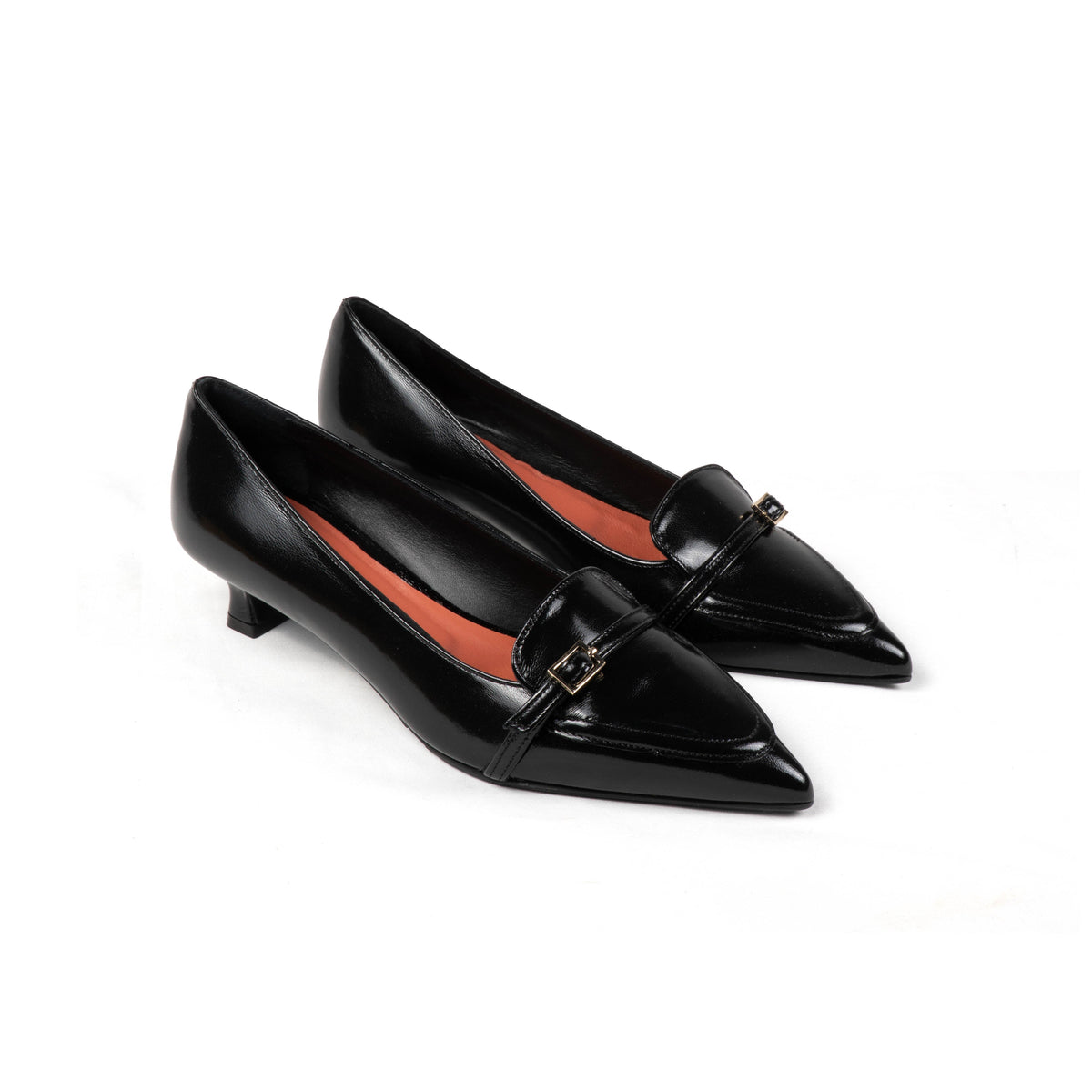 Michele Lopriore Augusta Kitten Heels Pump, Patent Leather Black, gallery view 3