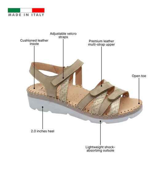 La Plume - Fiesta Women’s Multi-Strap Leather Slingback Sandal