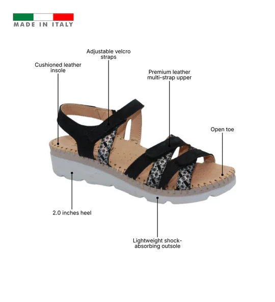 La Plume - Fiesta Women’s Multi-Strap Leather Slingback Sandal