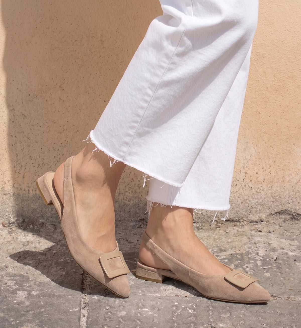 Michele Lopriore Praia Slingback Flats, Suede Desert, gallery view 4