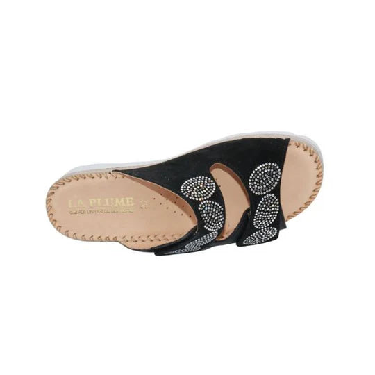 La Plume - Glitz Gem-Studded Leather Sandal