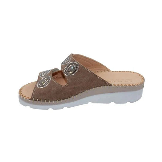 La Plume - Glitz Gem-Studded Leather Sandal