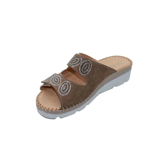 La Plume - Glitz Gem-Studded Leather Sandal