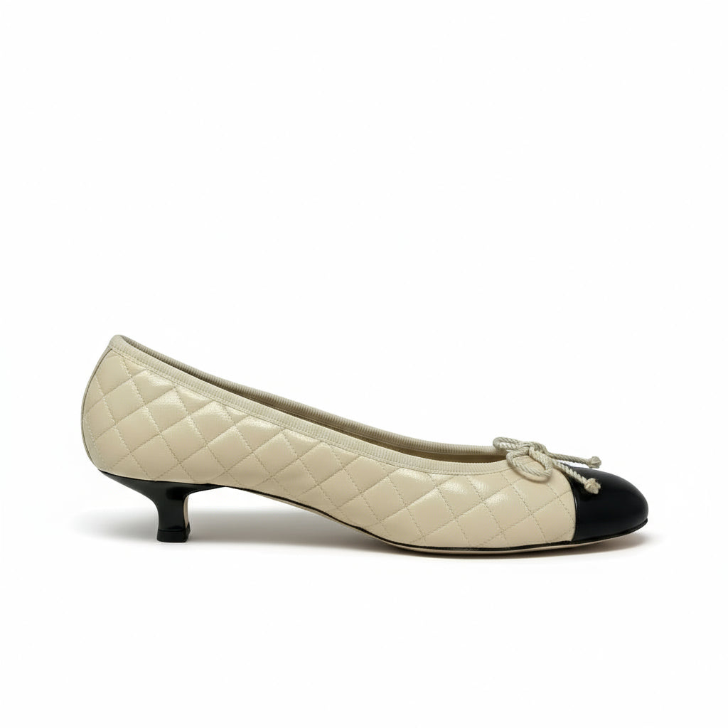 PAUL MAYER - TITOU KITTEN HEEL - SIZE 10 - BLACK PATENT / SALINAS NAPPA