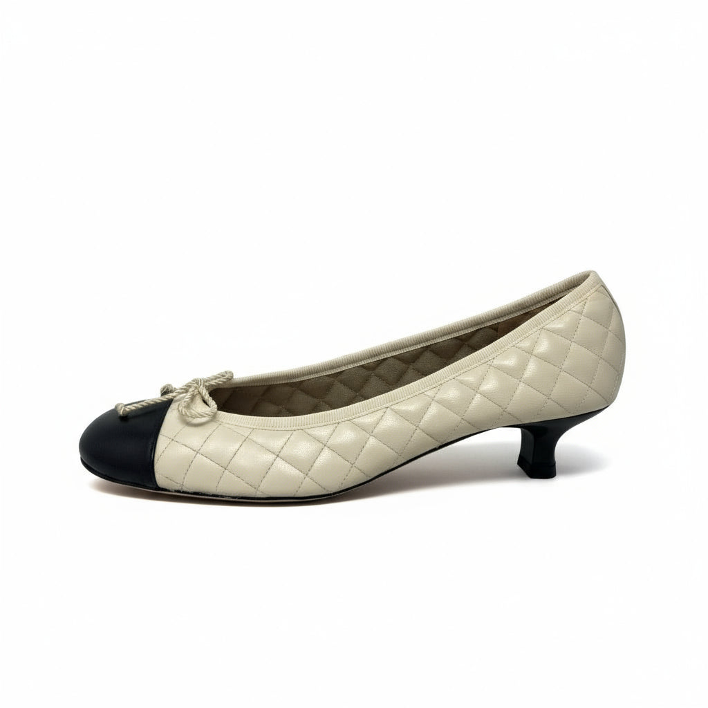 PAUL MAYER - TITOU KITTEN HEEL - SIZE 10 - BLACK PATENT / SALINAS NAPPA