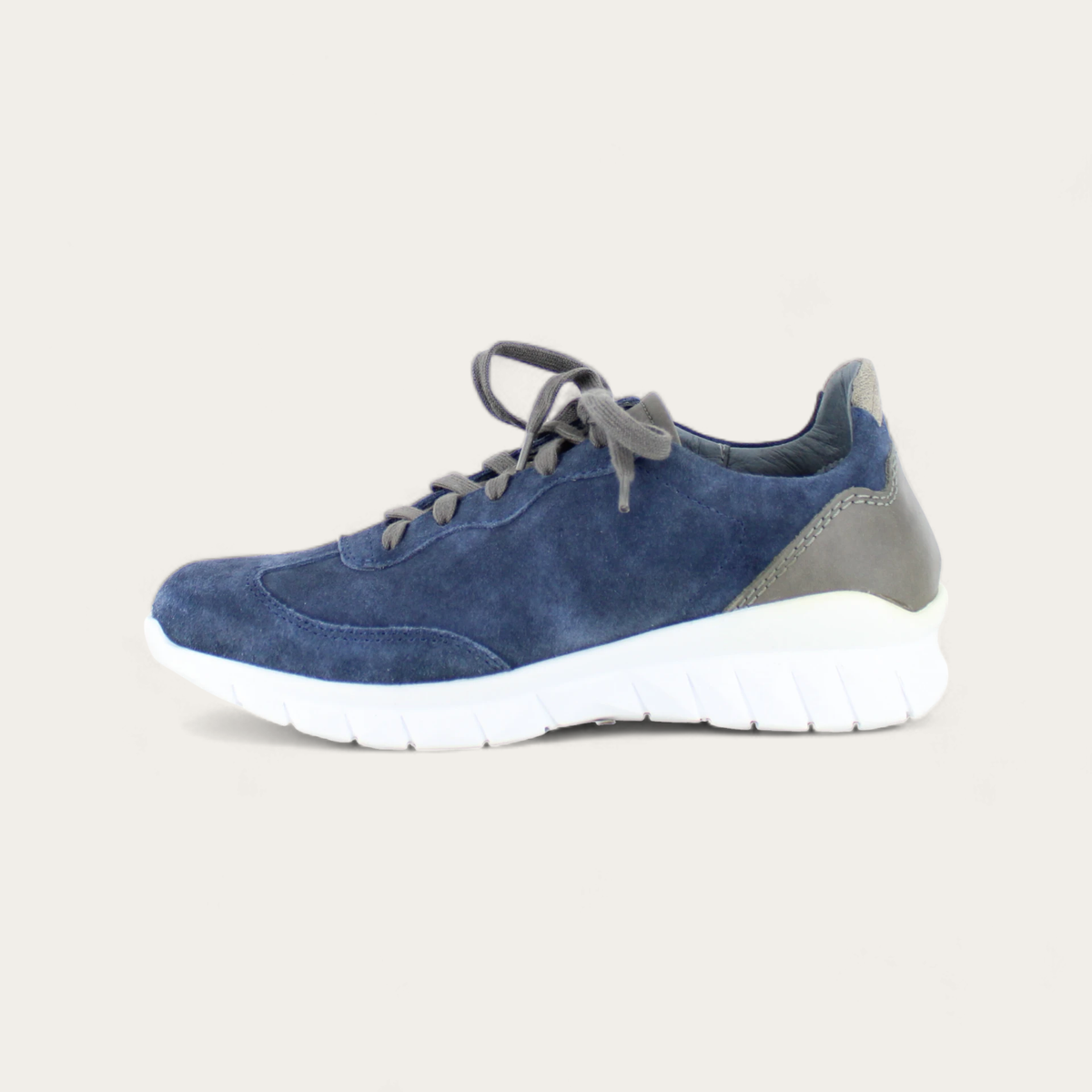 Infinity in Midnight Blue Suede/Foggy Gray Lthr/Speckled Beige Lthr/Foggy Gray Lthr, product view 3