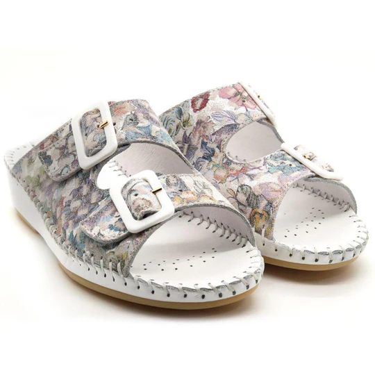 La Plume - Jen Women’s Leather Comfort Slide Sandal