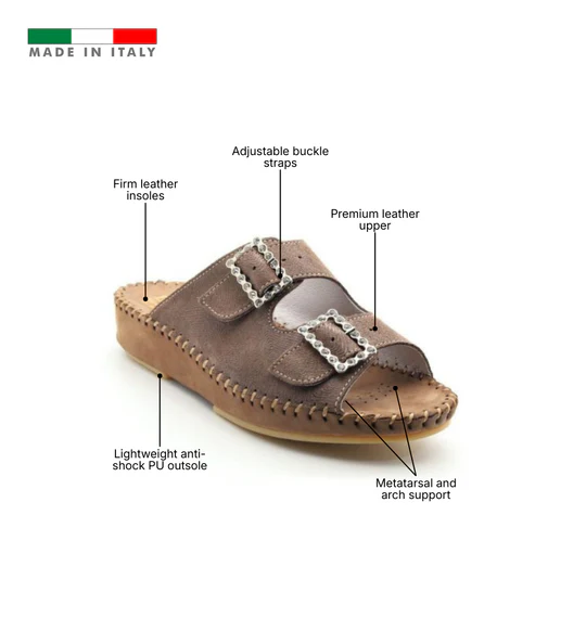 La Plume - Jen Rhinestone Leather Slide