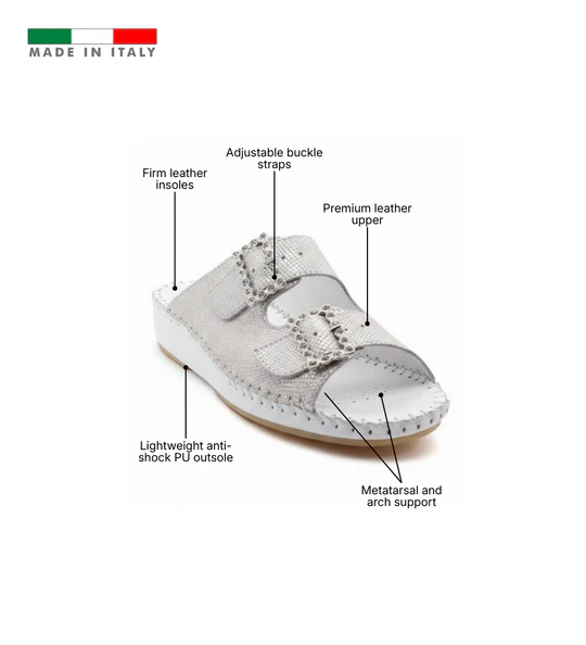 La Plume - Jen Rhinestone Leather Slide