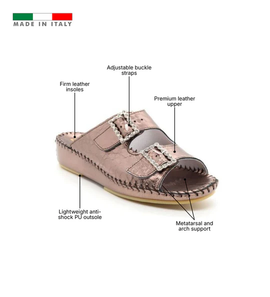 La Plume - Jen Rhinestone Leather Slide