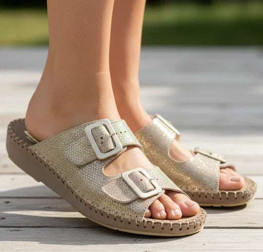 La Plume - Jen Sparkle Leather Slide