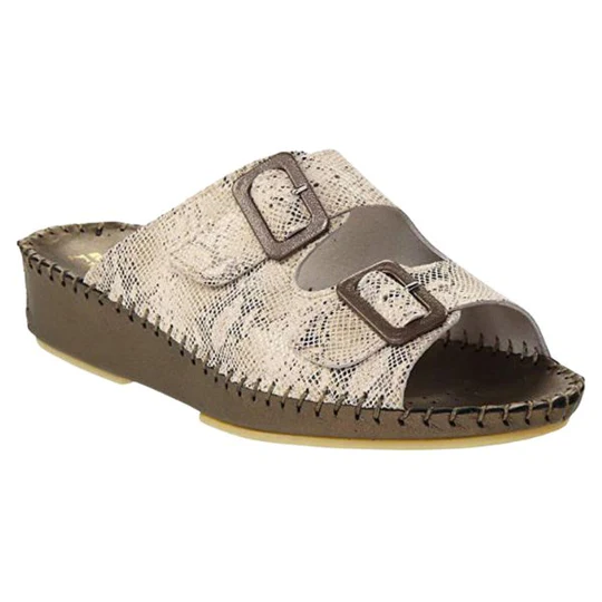 La Plume - Jen Animal Print Leather Slide