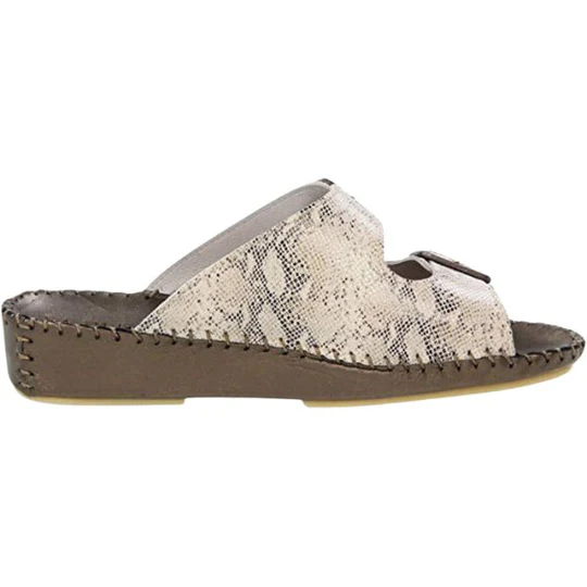 La Plume - Jen Animal Print Leather Slide