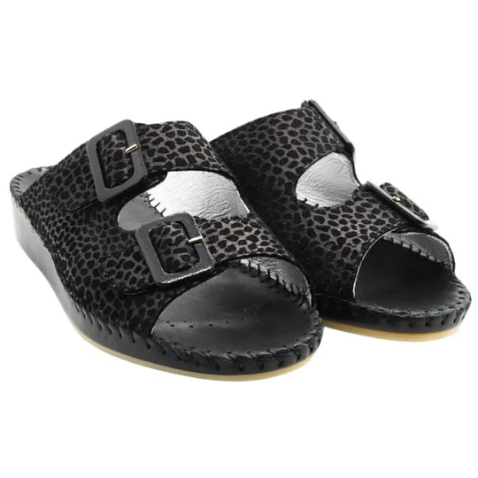 La Plume - Jen Animal Print Leather Slide