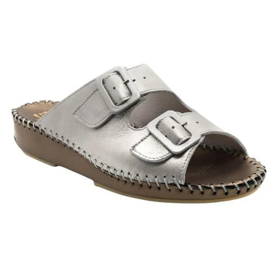 La Plume - Jen Metallic Leather Slide