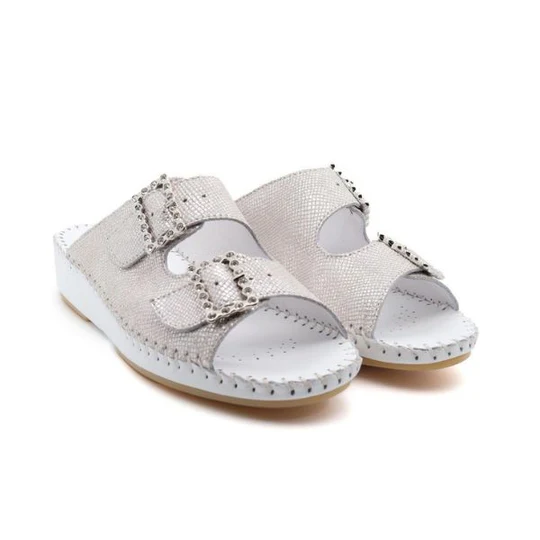La Plume - Jen Rhinestone Leather Slide