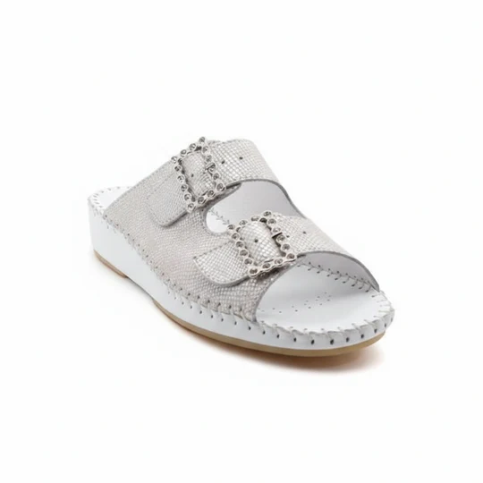 La Plume - Jen Rhinestone Leather Slide
