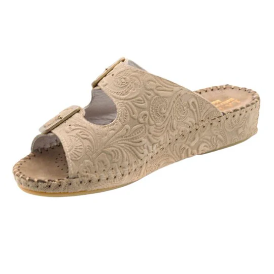 La Plume - Jen Tooled Floral Stamped Slide