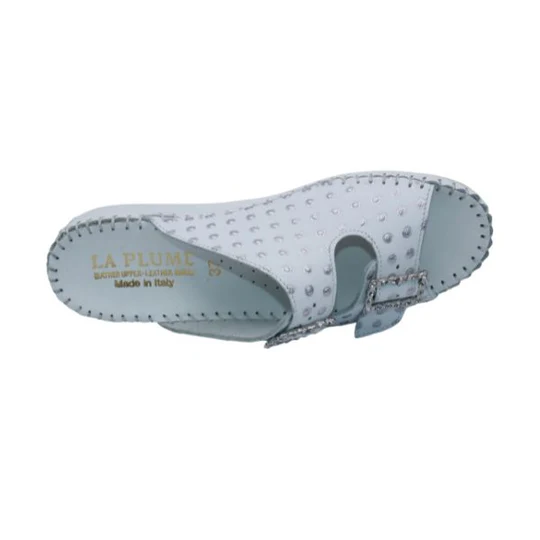 La Plume - Jen Rhinestone Leather Slide