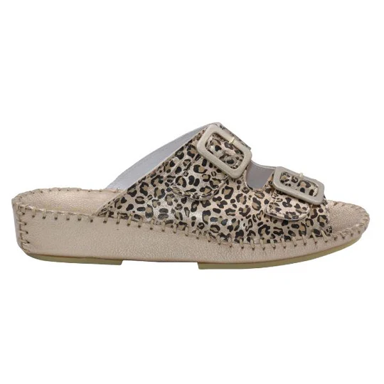 La Plume - Jen Animal Print Leather Slide