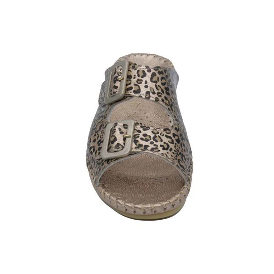 La Plume - Jen Animal Print Leather Slide