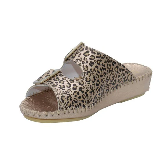 La Plume - Jen Animal Print Leather Slide
