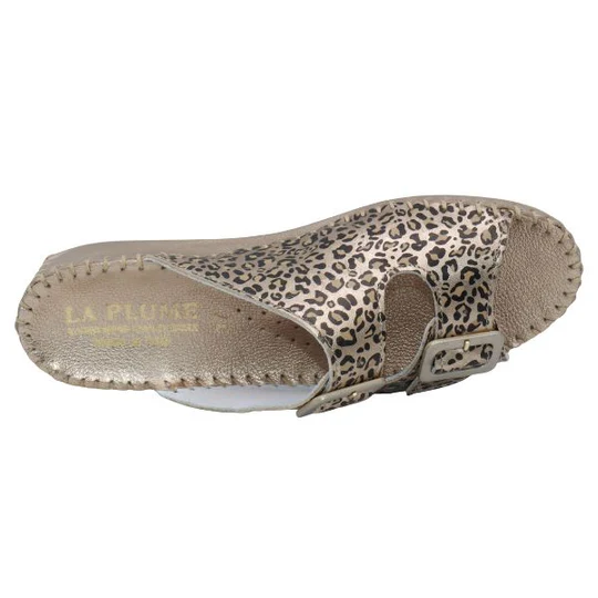 La Plume - Jen Animal Print Leather Slide