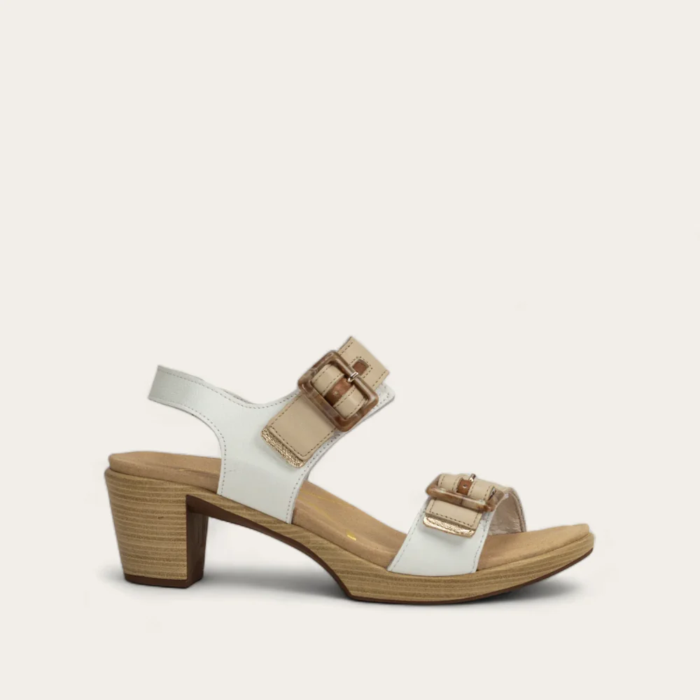 NAOT - MODE - SIZE 38 - WHITE LTHR/SOFT IVORY LTHR/LATTE BROWN LTHR/RADIANT GOLD LTHR