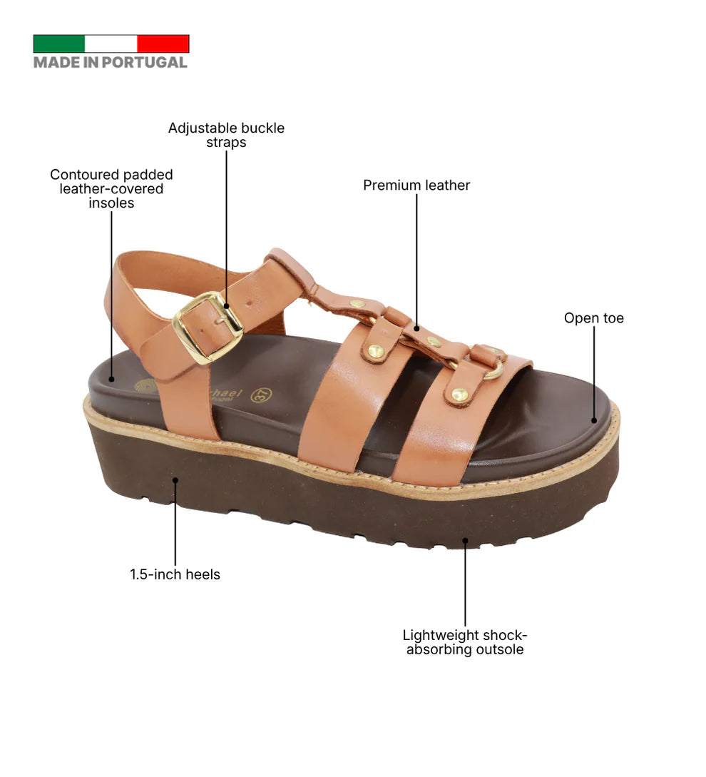 ERIC MICHAEL - MONACO ASYMMETRIC LEATHER SANDAL