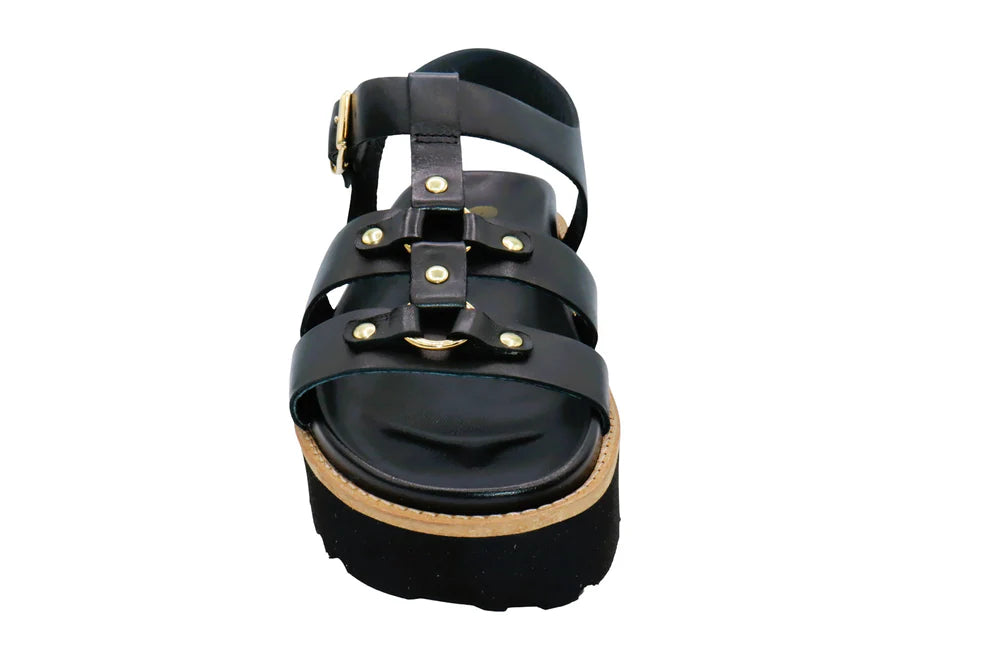 ERIC MICHAEL - MONACO ASYMMETRIC LEATHER SANDAL