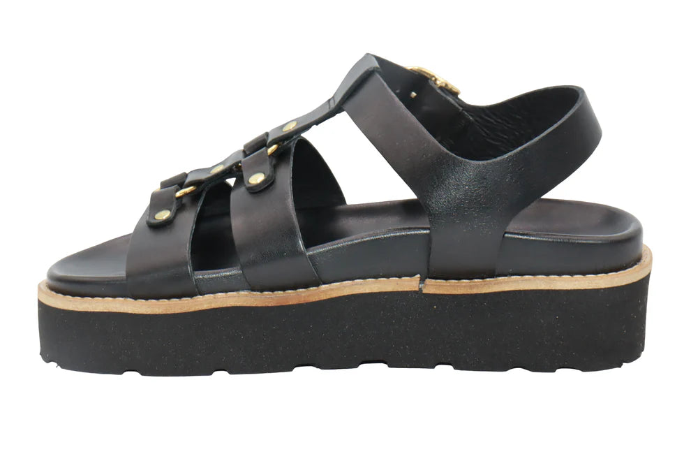 ERIC MICHAEL - MONACO ASYMMETRIC LEATHER SANDAL