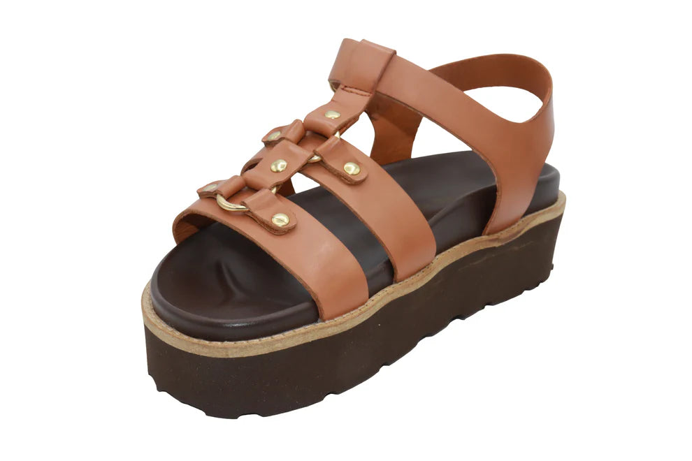 ERIC MICHAEL - MONACO ASYMMETRIC LEATHER SANDAL
