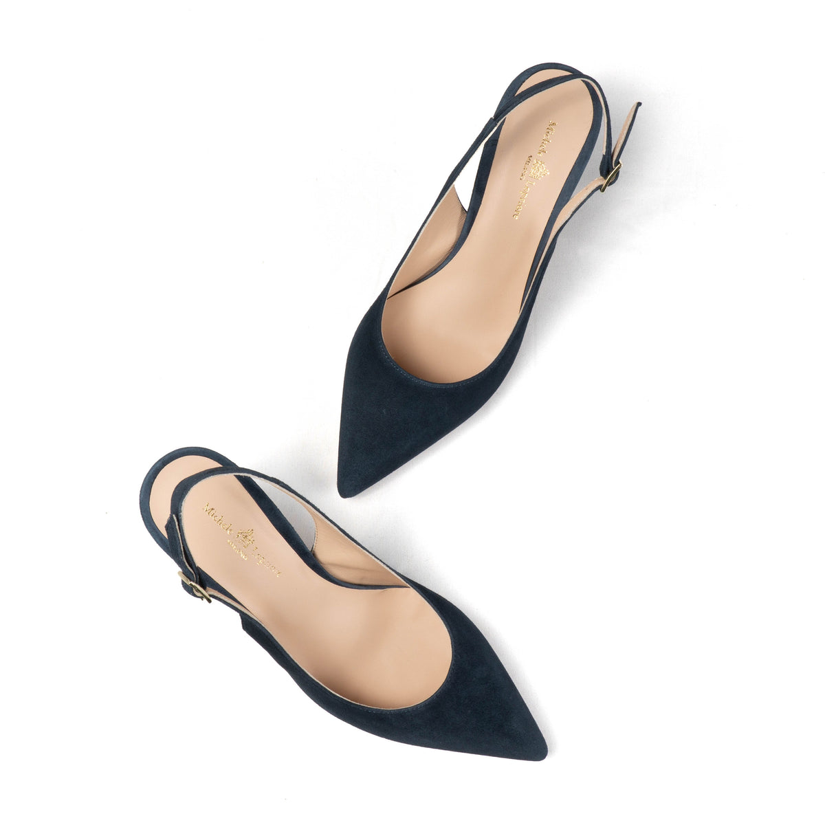 Michele Lopriore Lindsay Sling-Back, Suede Blue, gallery view 4