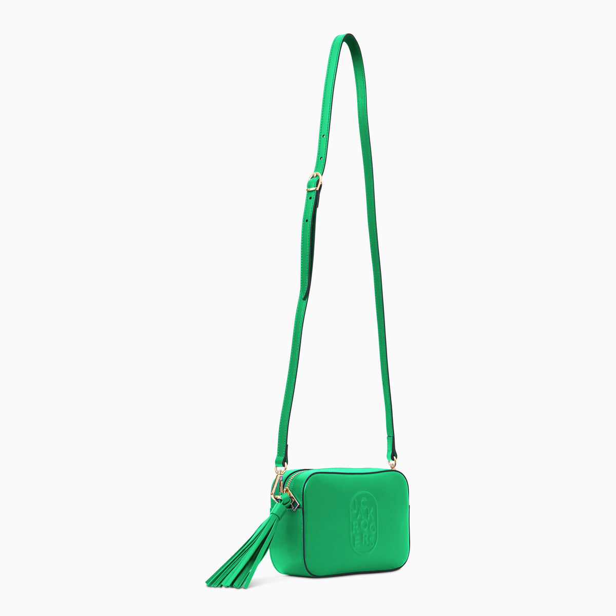 Perla Italian Leather Crossbody in Grass Green, product view 5