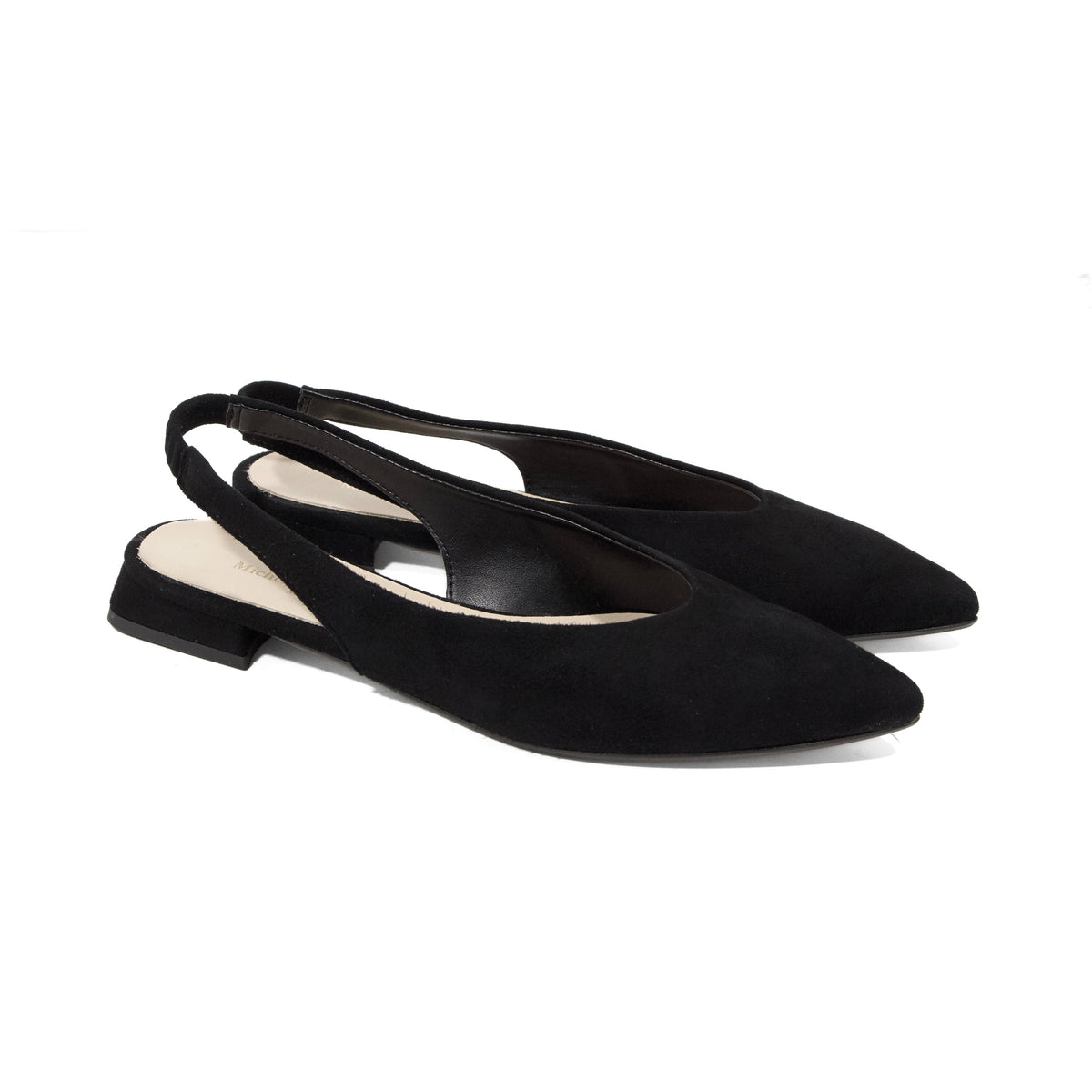 Michele Lopriore Clarissa Slingback Flats, Suede Black, gallery view 3