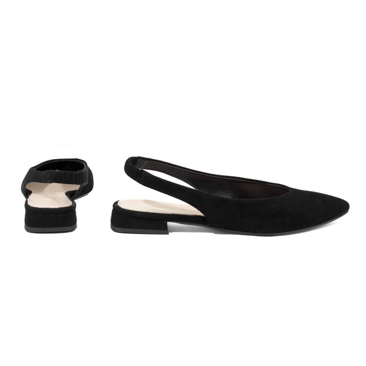 Michele Lopriore Clarissa Slingback Flats, Suede Black, gallery view 2