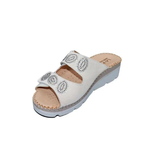 La Plume - Glitz Gem-Studded Leather Sandal