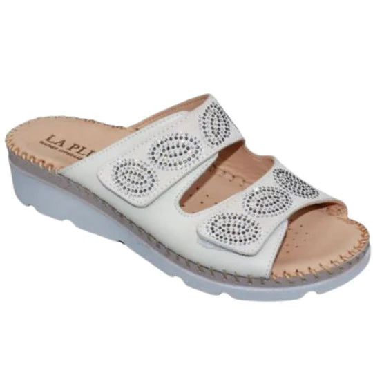La Plume - Glitz Gem-Studded Leather Sandal
