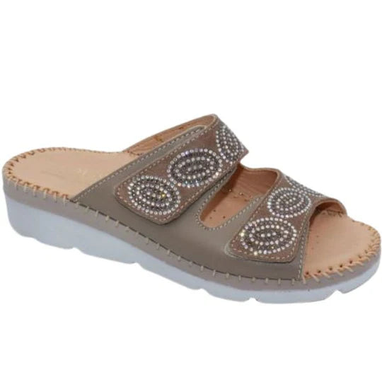 La Plume - Glitz Gem-Studded Leather Sandal