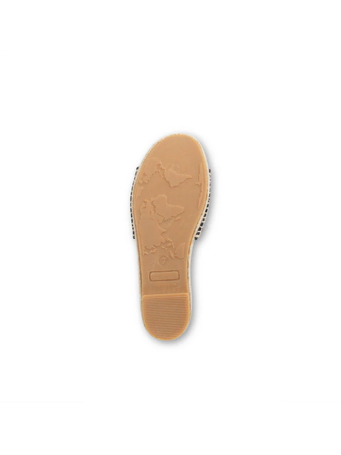 PATRICIA GREEN - VERONICA QUILTED FLAT ESPADRILLE - SIZE 6 - BLACK LEATHER