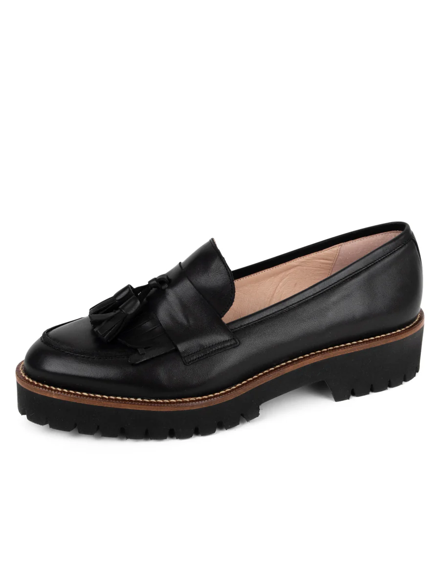 PATRICIA GREEN - BECKHAM TASSEL LUG SOLE - SIZE 8 - BLACK NAPPA