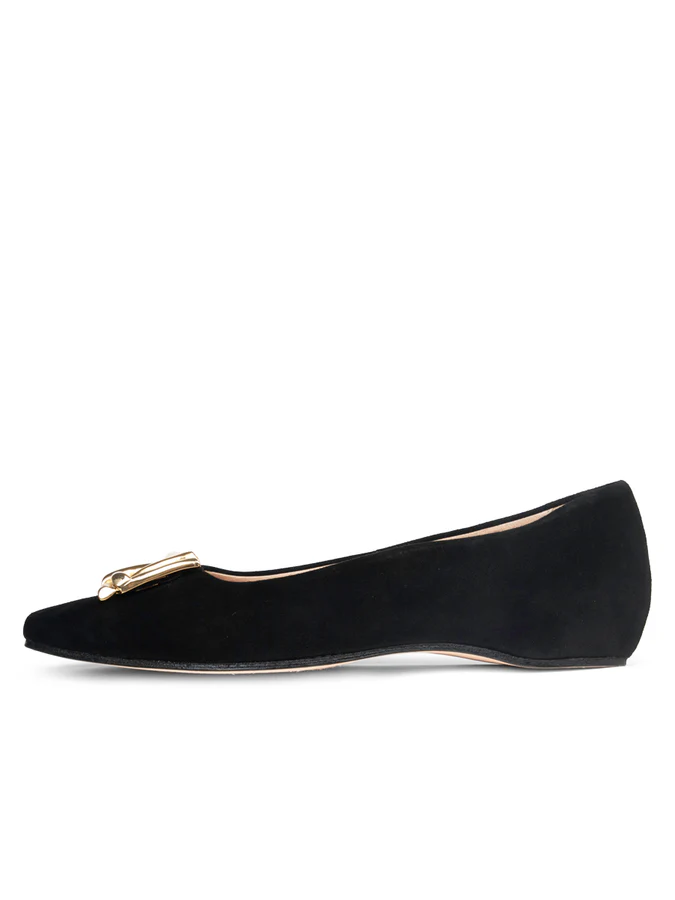 PATRICIA GREEN - BELLA FLAT - SIZE 7 - BLACK SUEDE